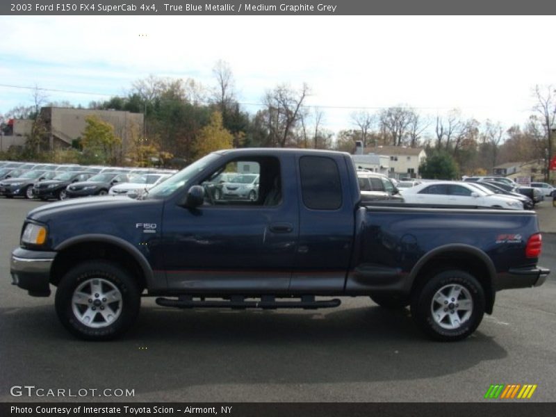 True Blue Metallic / Medium Graphite Grey 2003 Ford F150 FX4 SuperCab 4x4