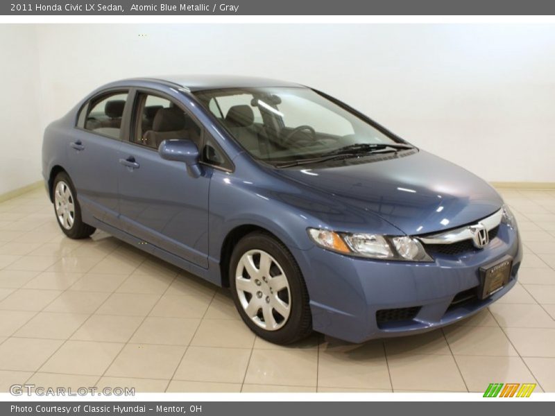 Atomic Blue Metallic / Gray 2011 Honda Civic LX Sedan