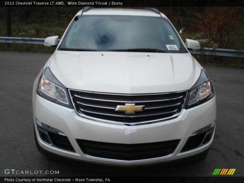 White Diamond Tricoat / Ebony 2013 Chevrolet Traverse LT AWD