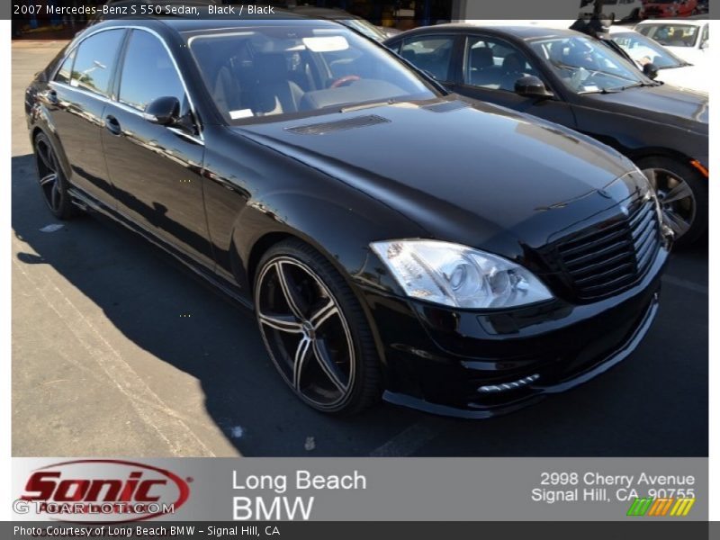 Black / Black 2007 Mercedes-Benz S 550 Sedan