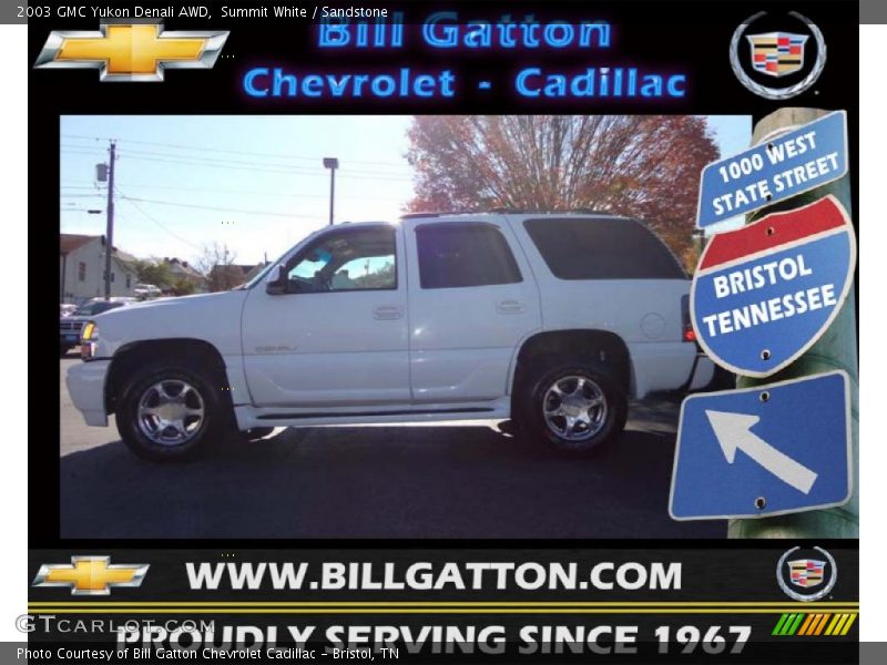 Summit White / Sandstone 2003 GMC Yukon Denali AWD