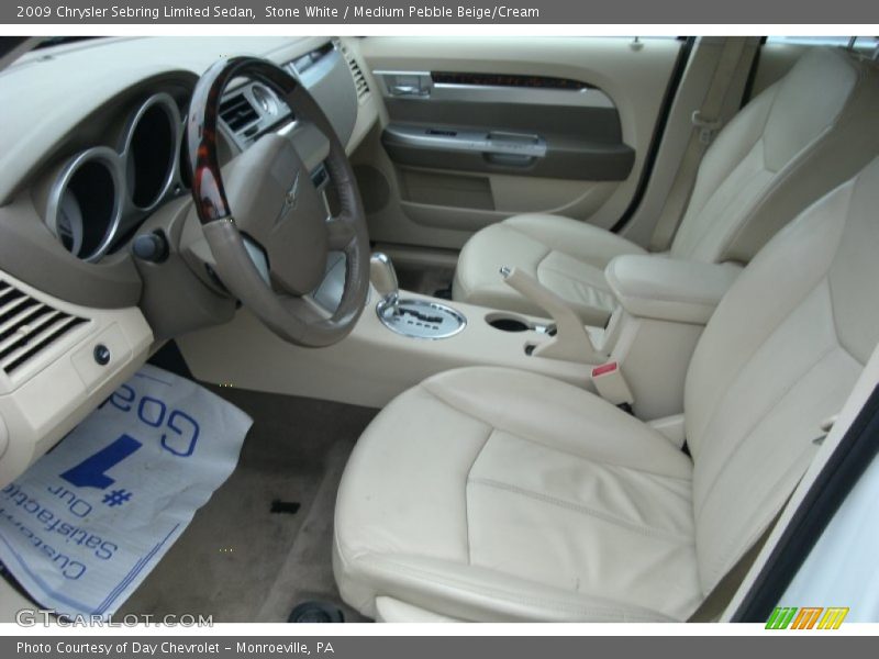Stone White / Medium Pebble Beige/Cream 2009 Chrysler Sebring Limited Sedan