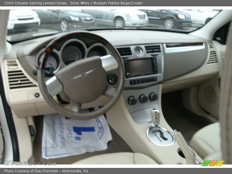 Stone White / Medium Pebble Beige/Cream 2009 Chrysler Sebring Limited Sedan