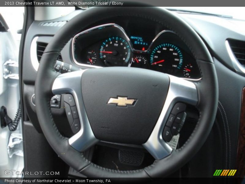 White Diamond Tricoat / Ebony 2013 Chevrolet Traverse LT AWD