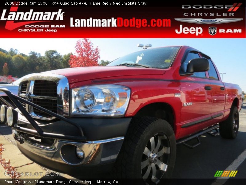 Flame Red / Medium Slate Gray 2008 Dodge Ram 1500 TRX4 Quad Cab 4x4