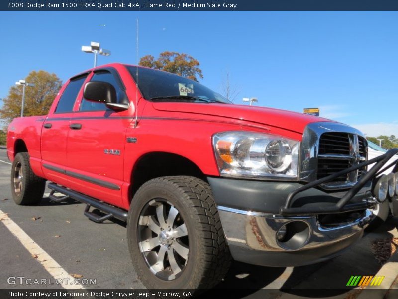 Flame Red / Medium Slate Gray 2008 Dodge Ram 1500 TRX4 Quad Cab 4x4