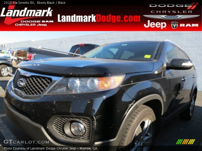 Ebony Black / Black 2012 Kia Sorento EX