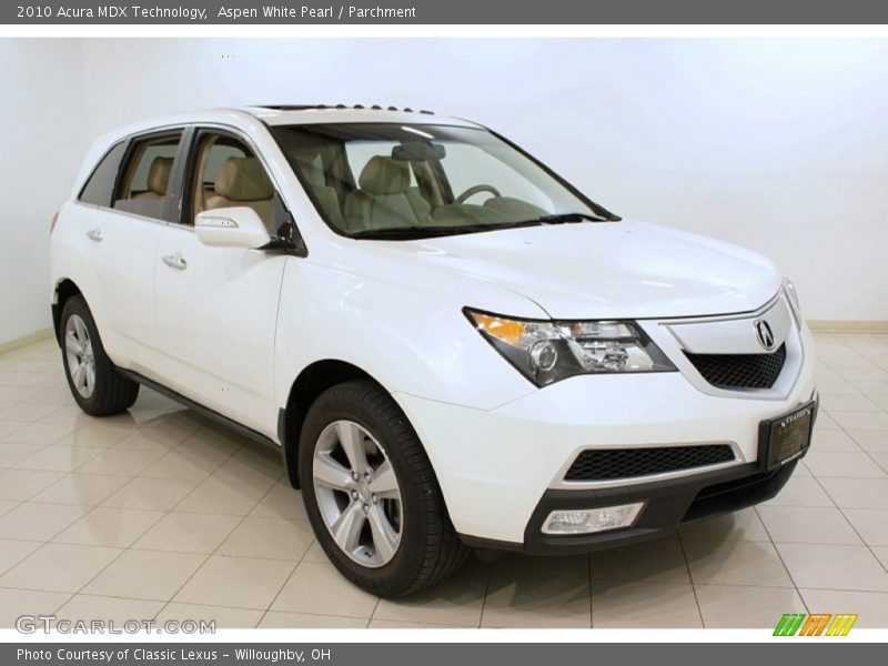 Aspen White Pearl / Parchment 2010 Acura MDX Technology