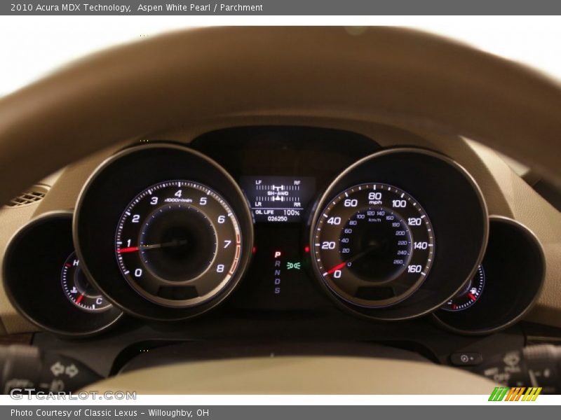 Aspen White Pearl / Parchment 2010 Acura MDX Technology