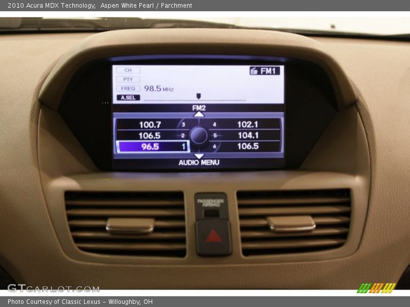 Aspen White Pearl / Parchment 2010 Acura MDX Technology