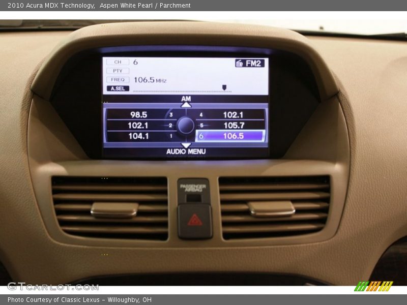 Aspen White Pearl / Parchment 2010 Acura MDX Technology