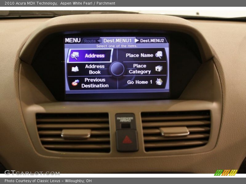 Aspen White Pearl / Parchment 2010 Acura MDX Technology