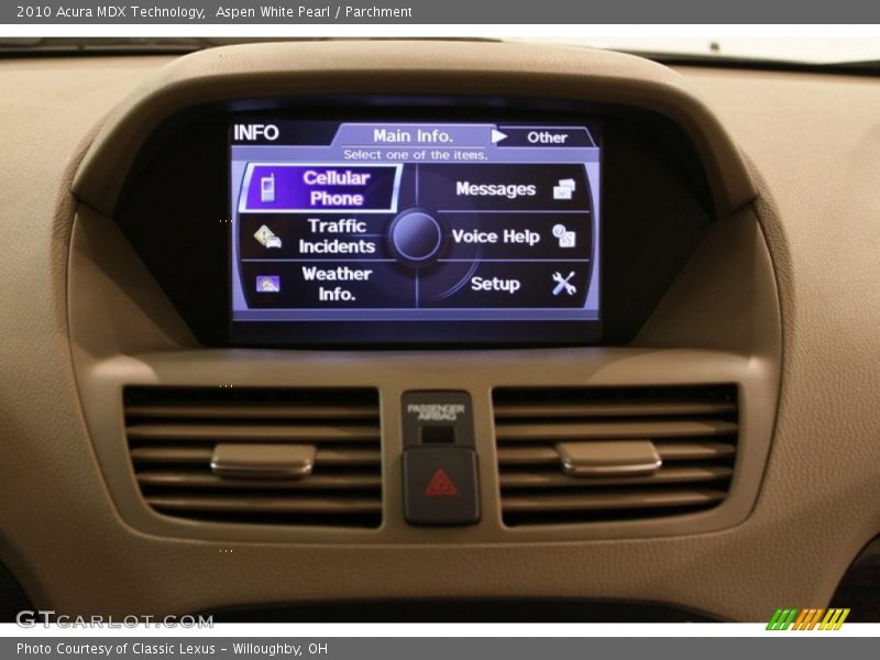 Aspen White Pearl / Parchment 2010 Acura MDX Technology