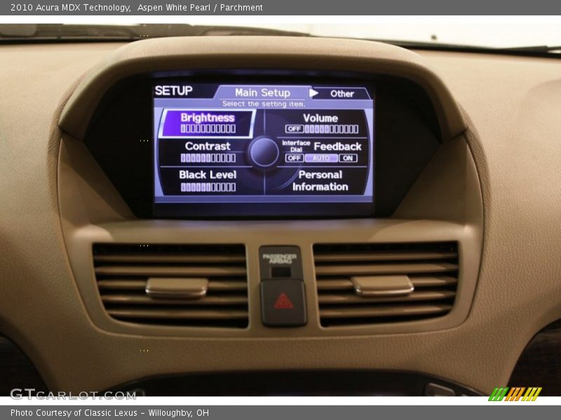 Aspen White Pearl / Parchment 2010 Acura MDX Technology