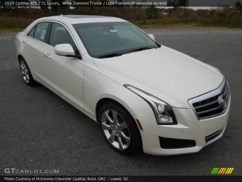 White Diamond Tricoat / Light Platinum/Brownstone Accents 2013 Cadillac ATS 2.5L Luxury