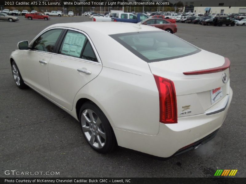 White Diamond Tricoat / Light Platinum/Brownstone Accents 2013 Cadillac ATS 2.5L Luxury