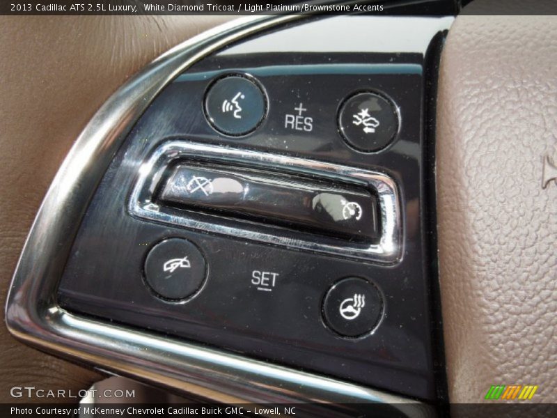 White Diamond Tricoat / Light Platinum/Brownstone Accents 2013 Cadillac ATS 2.5L Luxury