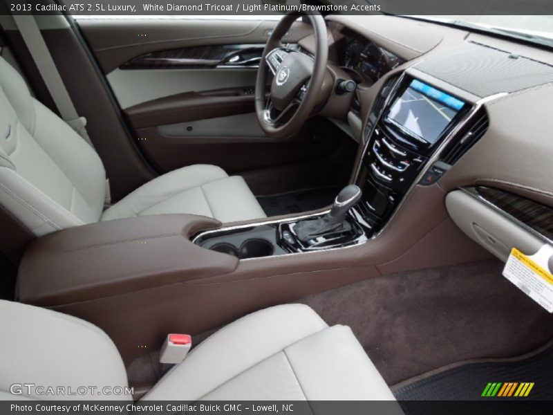White Diamond Tricoat / Light Platinum/Brownstone Accents 2013 Cadillac ATS 2.5L Luxury