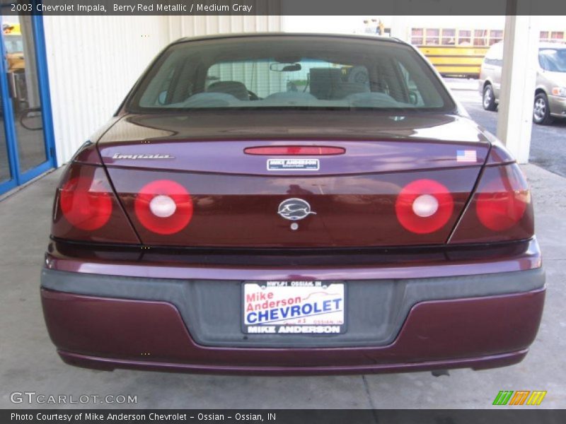 Berry Red Metallic / Medium Gray 2003 Chevrolet Impala