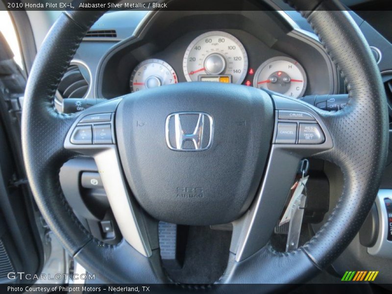 Alabaster Silver Metallic / Black 2010 Honda Pilot EX-L