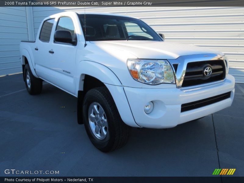 Super White / Graphite Gray 2008 Toyota Tacoma V6 SR5 PreRunner Double Cab