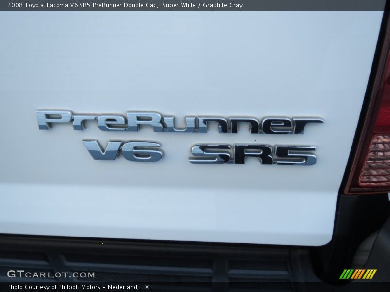 Super White / Graphite Gray 2008 Toyota Tacoma V6 SR5 PreRunner Double Cab