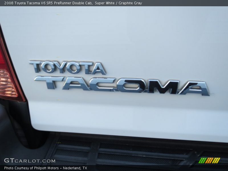 Super White / Graphite Gray 2008 Toyota Tacoma V6 SR5 PreRunner Double Cab