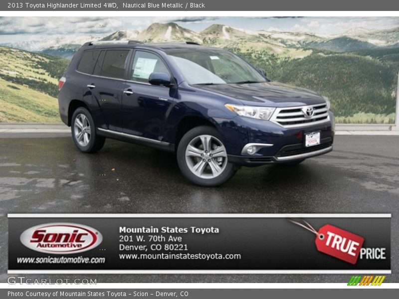 Nautical Blue Metallic / Black 2013 Toyota Highlander Limited 4WD