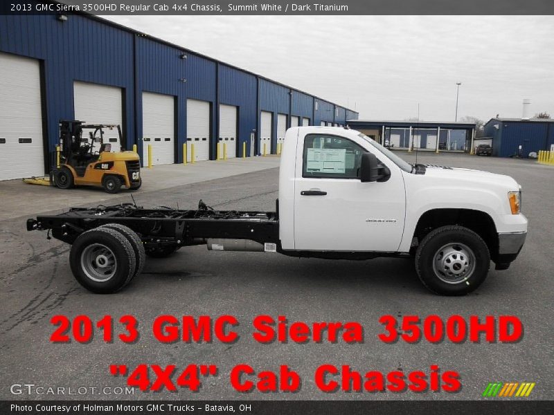 Summit White / Dark Titanium 2013 GMC Sierra 3500HD Regular Cab 4x4 Chassis
