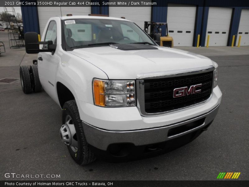 Summit White / Dark Titanium 2013 GMC Sierra 3500HD Regular Cab 4x4 Chassis