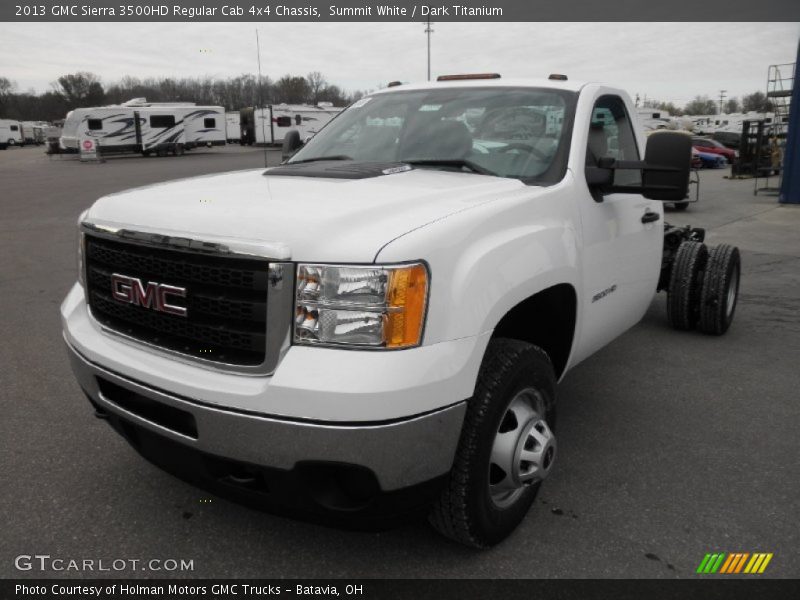 Summit White / Dark Titanium 2013 GMC Sierra 3500HD Regular Cab 4x4 Chassis