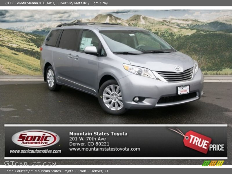 Silver Sky Metallic / Light Gray 2013 Toyota Sienna XLE AWD
