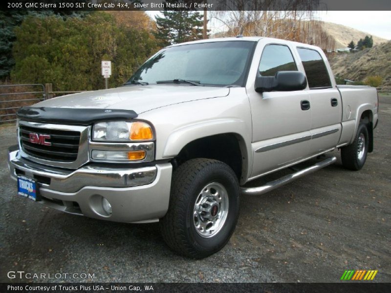 Silver Birch Metallic / Pewter 2005 GMC Sierra 1500 SLT Crew Cab 4x4