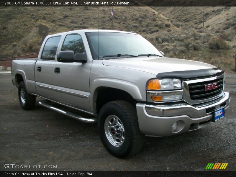 Silver Birch Metallic / Pewter 2005 GMC Sierra 1500 SLT Crew Cab 4x4