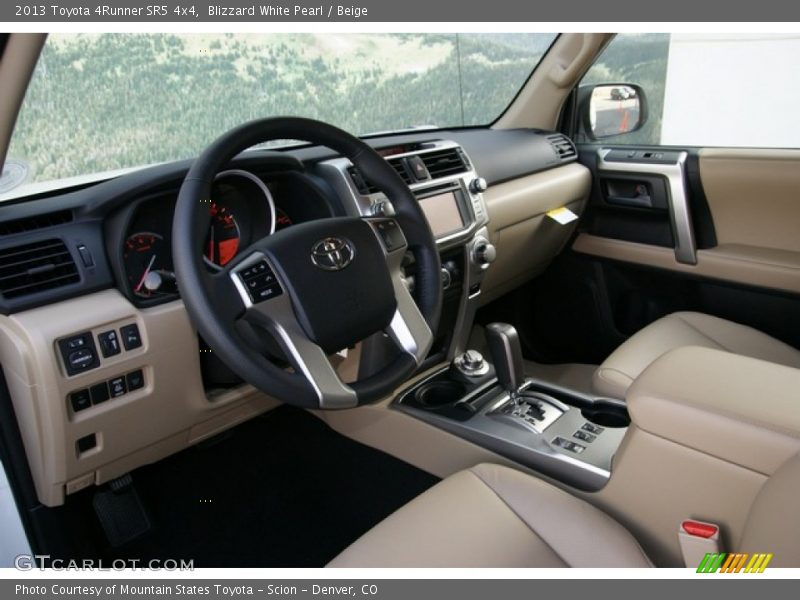 Blizzard White Pearl / Beige 2013 Toyota 4Runner SR5 4x4