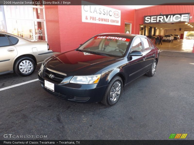 Ebony Black / Beige 2008 Hyundai Sonata GLS