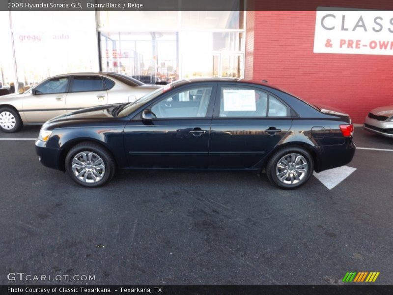 Ebony Black / Beige 2008 Hyundai Sonata GLS
