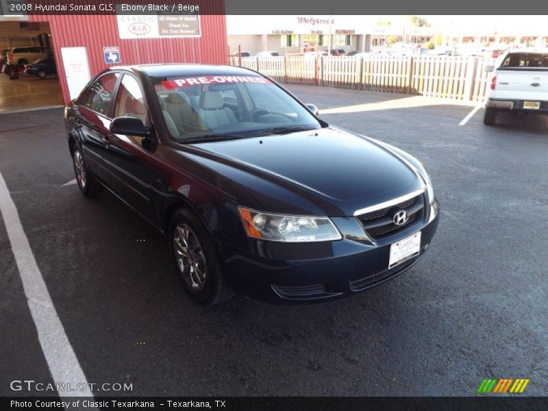Ebony Black / Beige 2008 Hyundai Sonata GLS