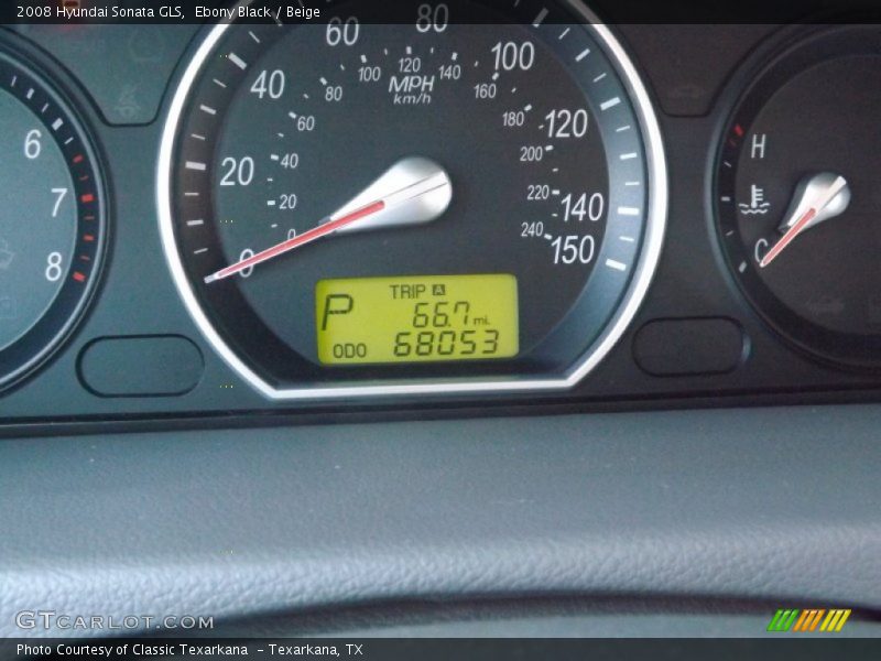Ebony Black / Beige 2008 Hyundai Sonata GLS