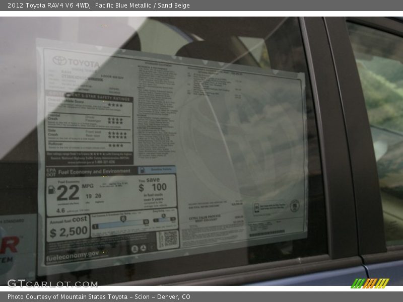 Pacific Blue Metallic / Sand Beige 2012 Toyota RAV4 V6 4WD