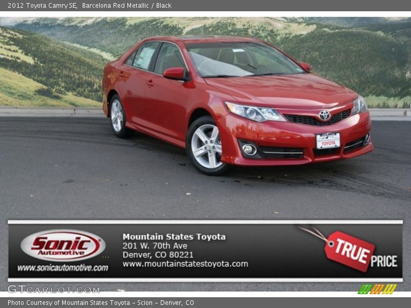 Barcelona Red Metallic / Black 2012 Toyota Camry SE