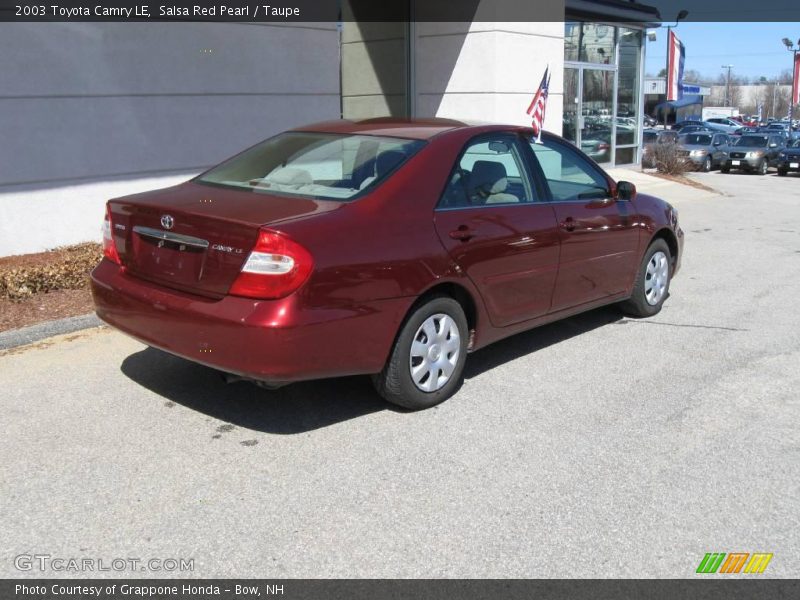 Salsa Red Pearl / Taupe 2003 Toyota Camry LE
