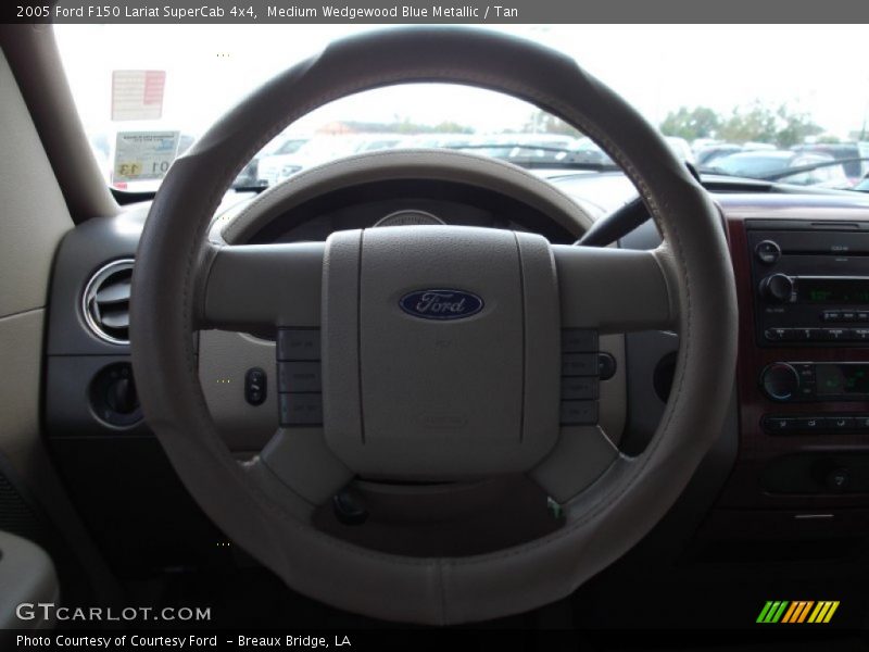 Medium Wedgewood Blue Metallic / Tan 2005 Ford F150 Lariat SuperCab 4x4