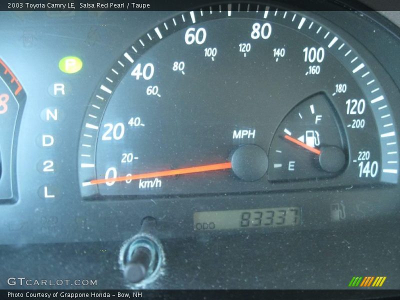 Salsa Red Pearl / Taupe 2003 Toyota Camry LE