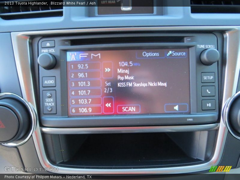 Blizzard White Pearl / Ash 2013 Toyota Highlander