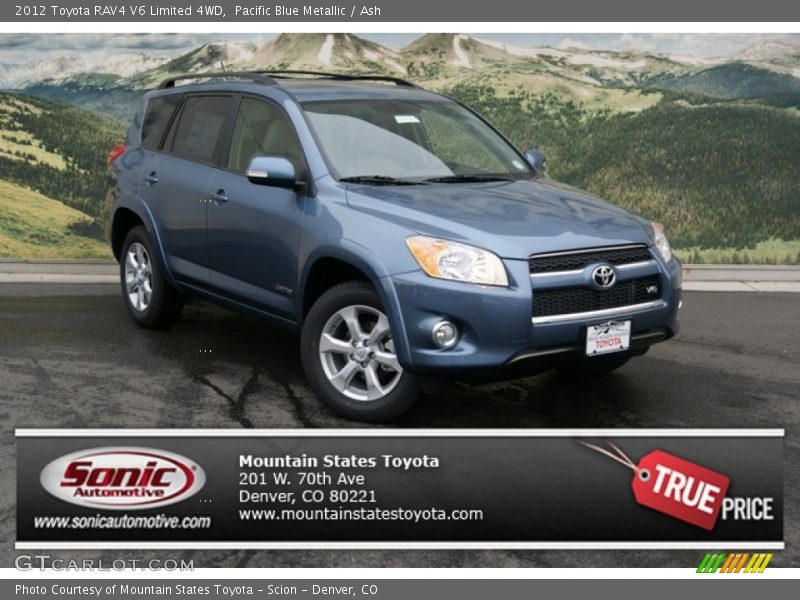 Pacific Blue Metallic / Ash 2012 Toyota RAV4 V6 Limited 4WD