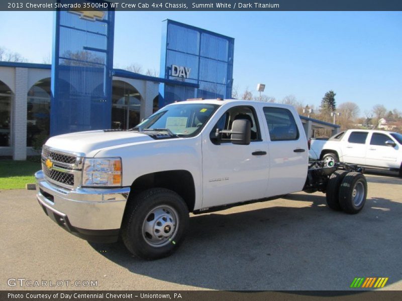 Summit White / Dark Titanium 2013 Chevrolet Silverado 3500HD WT Crew Cab 4x4 Chassis