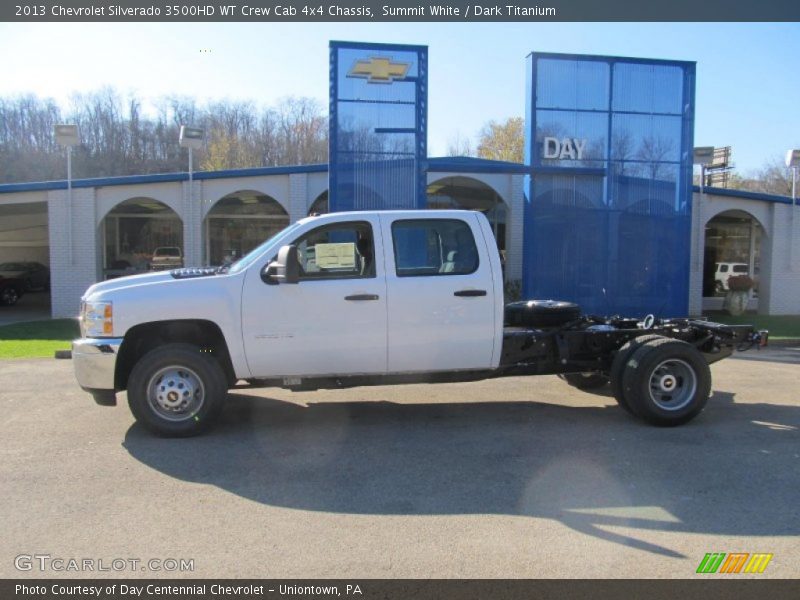 Summit White / Dark Titanium 2013 Chevrolet Silverado 3500HD WT Crew Cab 4x4 Chassis