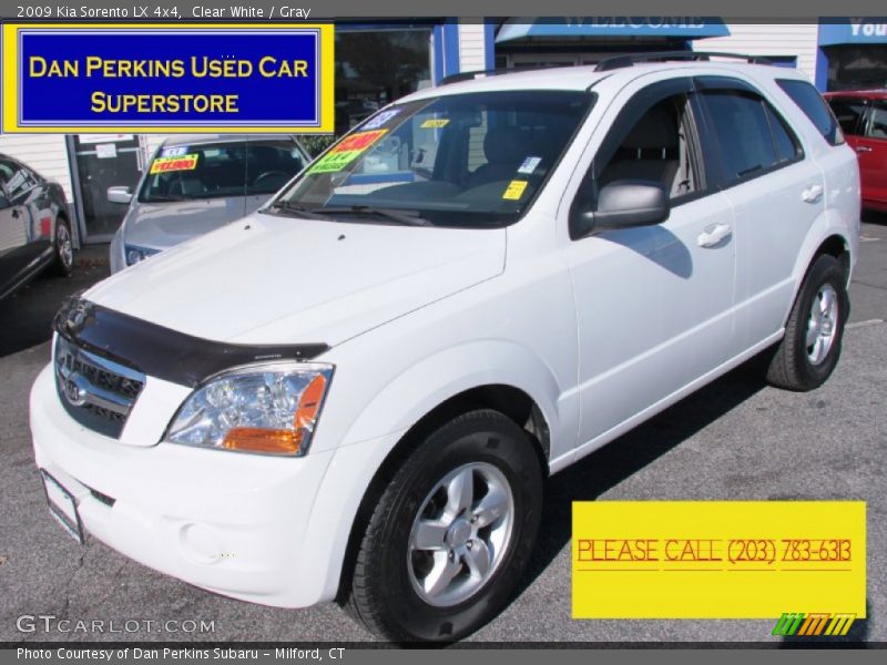 Clear White / Gray 2009 Kia Sorento LX 4x4