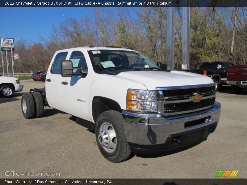 Summit White / Dark Titanium 2013 Chevrolet Silverado 3500HD WT Crew Cab 4x4 Chassis